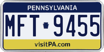PA license plate MFT9455