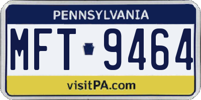 PA license plate MFT9464