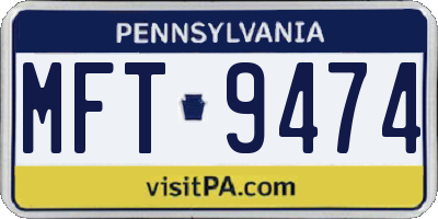 PA license plate MFT9474
