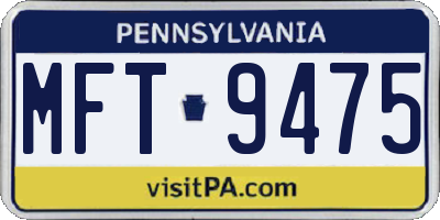 PA license plate MFT9475