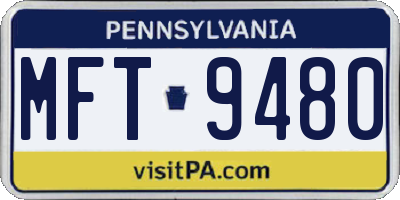 PA license plate MFT9480