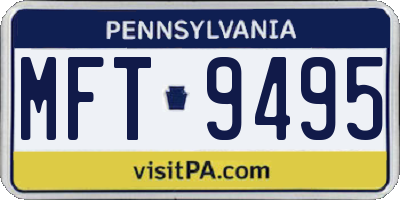 PA license plate MFT9495