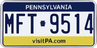 PA license plate MFT9514