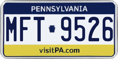 PA license plate MFT9526