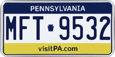 PA license plate MFT9532