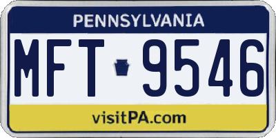 PA license plate MFT9546