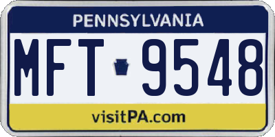 PA license plate MFT9548