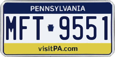 PA license plate MFT9551