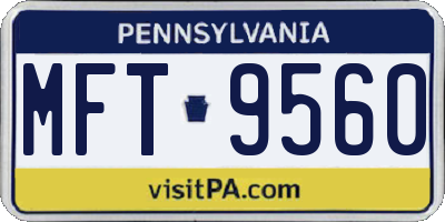 PA license plate MFT9560