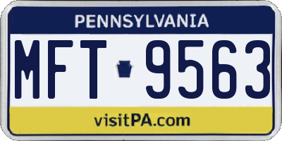 PA license plate MFT9563