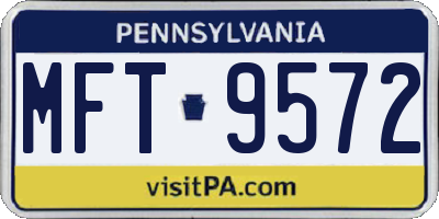 PA license plate MFT9572