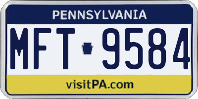PA license plate MFT9584