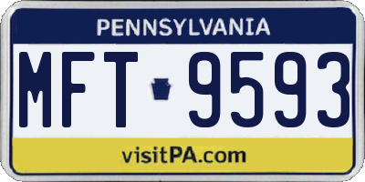 PA license plate MFT9593