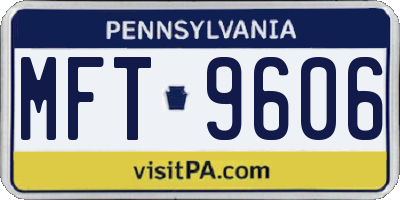 PA license plate MFT9606