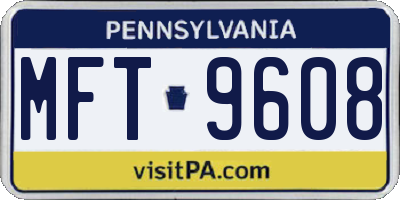PA license plate MFT9608