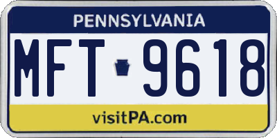 PA license plate MFT9618