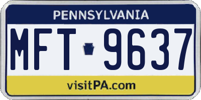 PA license plate MFT9637