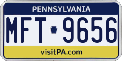 PA license plate MFT9656