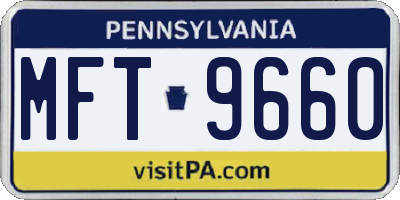 PA license plate MFT9660