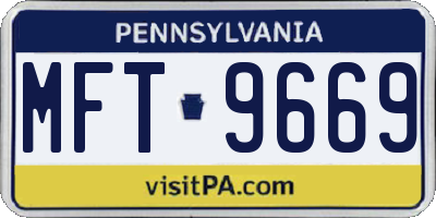 PA license plate MFT9669