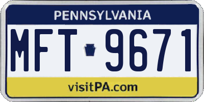 PA license plate MFT9671