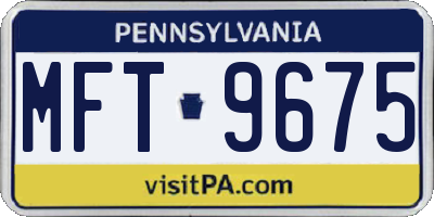 PA license plate MFT9675