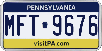 PA license plate MFT9676