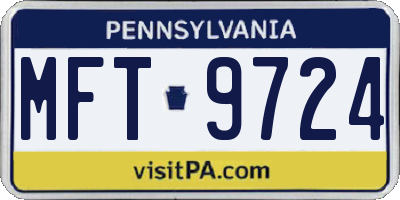 PA license plate MFT9724