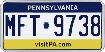 PA license plate MFT9738