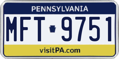 PA license plate MFT9751