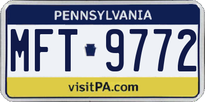 PA license plate MFT9772
