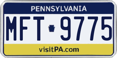 PA license plate MFT9775