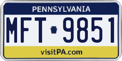 PA license plate MFT9851