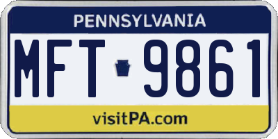 PA license plate MFT9861