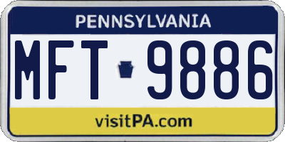 PA license plate MFT9886