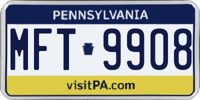 PA license plate MFT9908