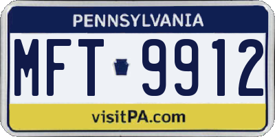 PA license plate MFT9912