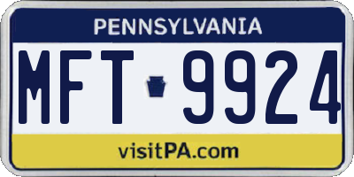 PA license plate MFT9924