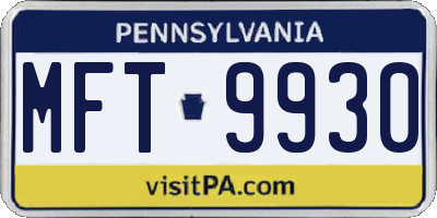 PA license plate MFT9930