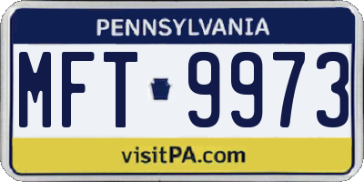 PA license plate MFT9973