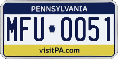 PA license plate MFU0051