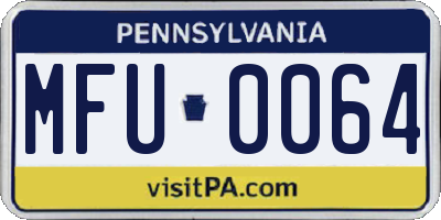 PA license plate MFU0064