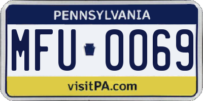 PA license plate MFU0069