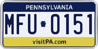 PA license plate MFU0151