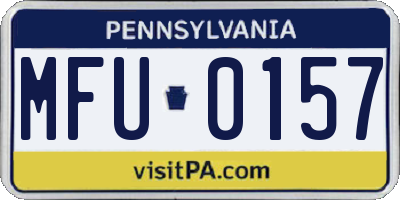 PA license plate MFU0157