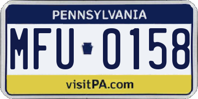 PA license plate MFU0158
