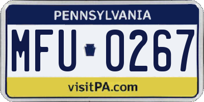 PA license plate MFU0267