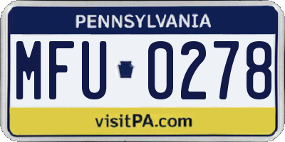 PA license plate MFU0278