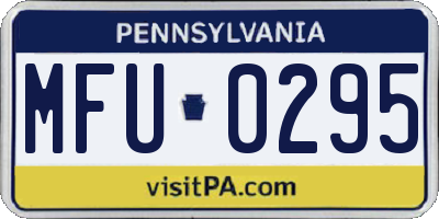 PA license plate MFU0295