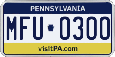 PA license plate MFU0300